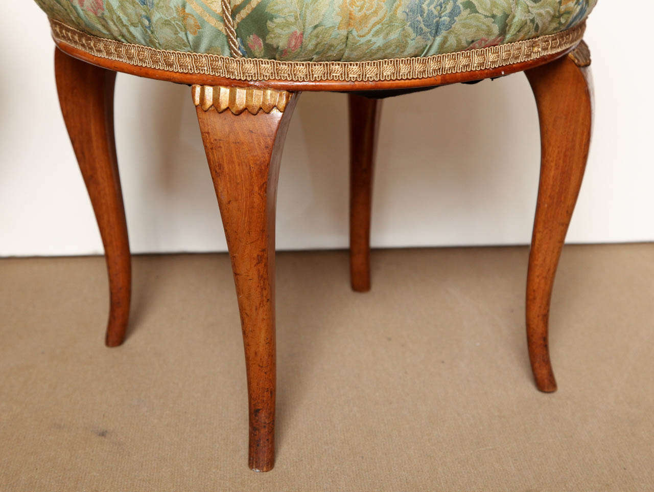 Pair of English 1930's Fruitwood Stools 5