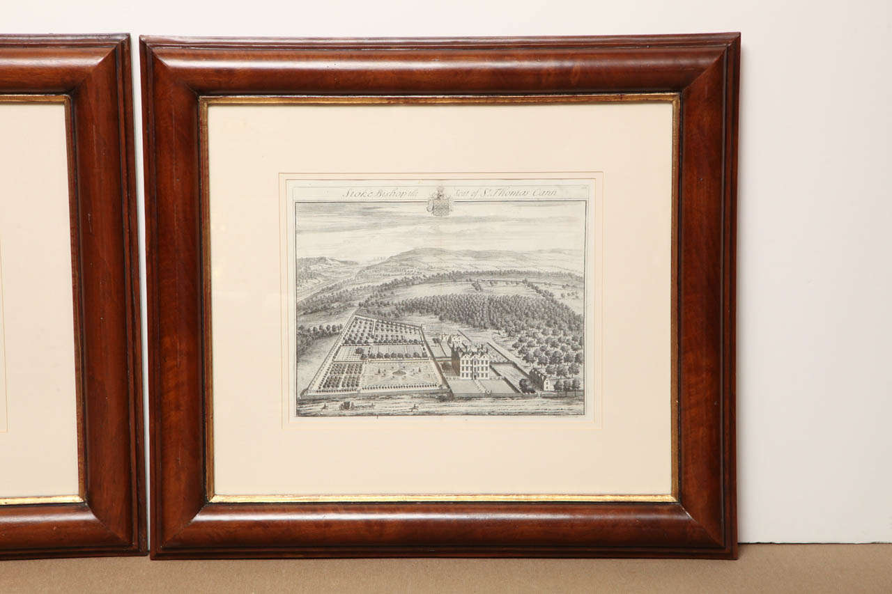 Two late 18th Century English Engravings of Country House Views In Excellent Condition In New York, NY