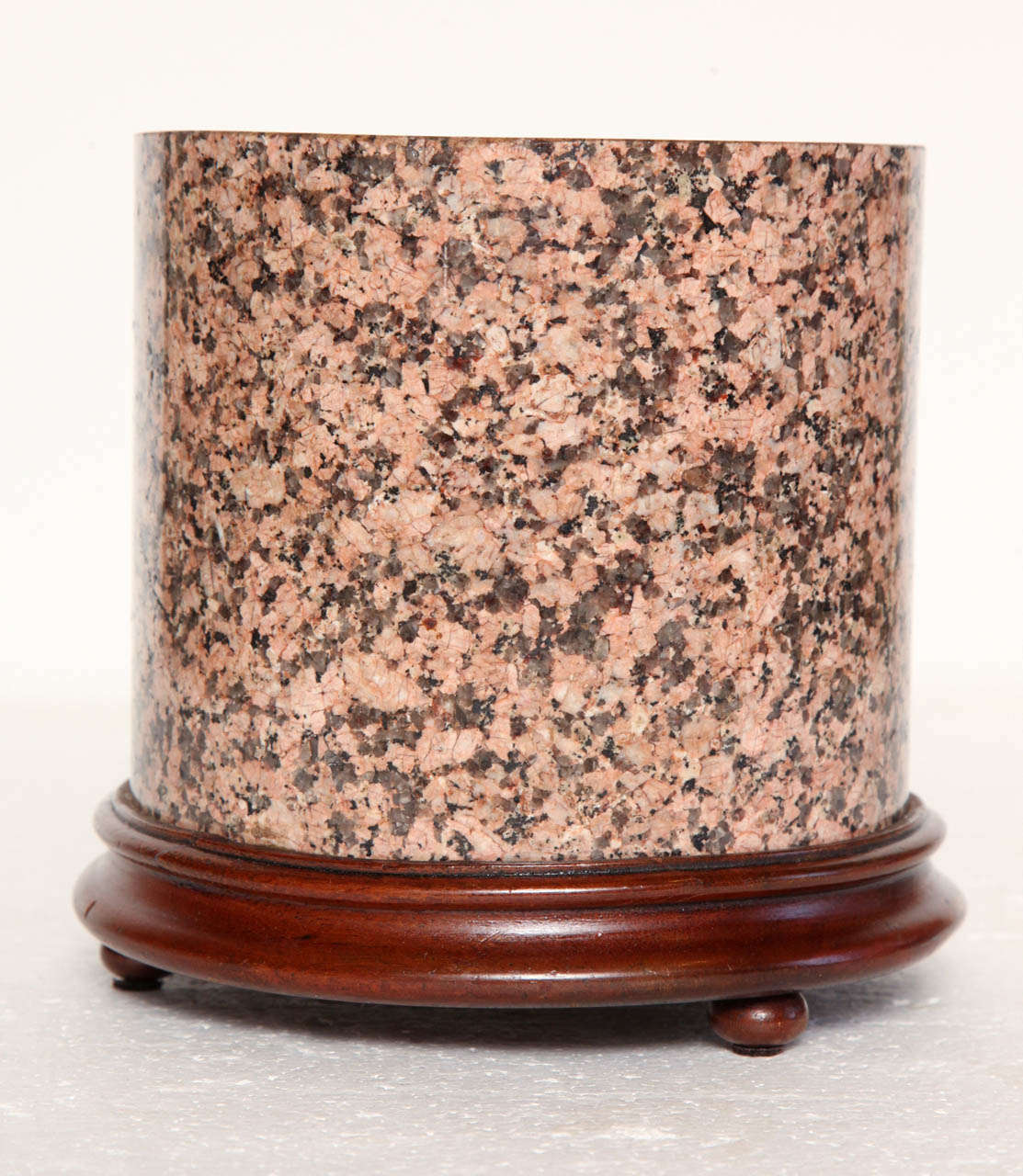 19th Century English, Granite Cylinder with Wooden Base For Sale at 1stDibs