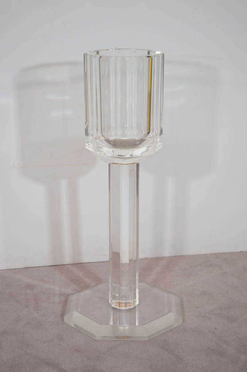 A vintage solid Lucite champagne or wine stand with octagonal base.

Good vintage with some scratches.
Reduced from: $2,200