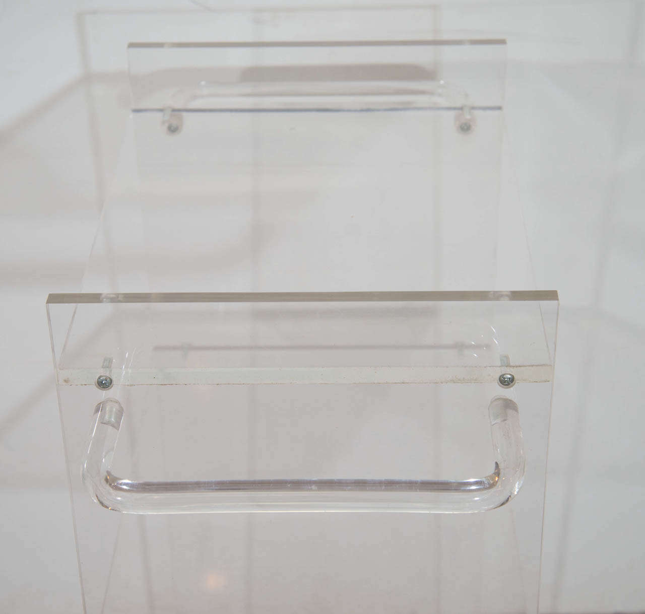 20th Century A Three-Tier Lucite Bar Cart on Casters