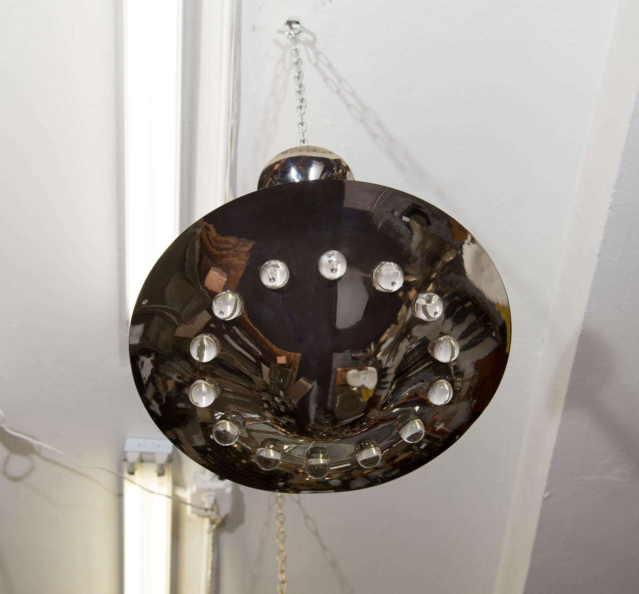 French Mid-Century Pendant Light Fixture in the Style of Jacques Adnet