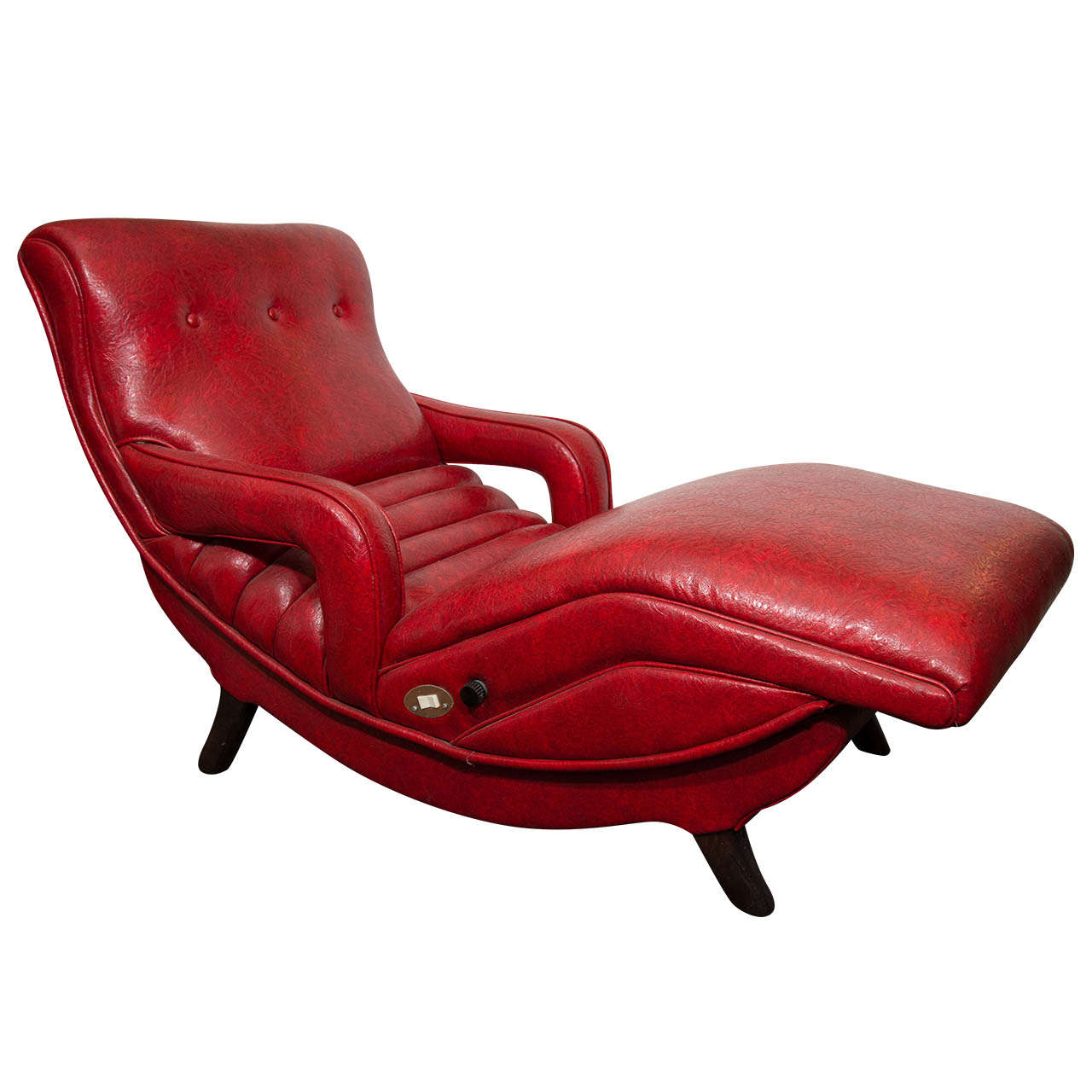 A Midcentury Red Vibrating Contour Armchair