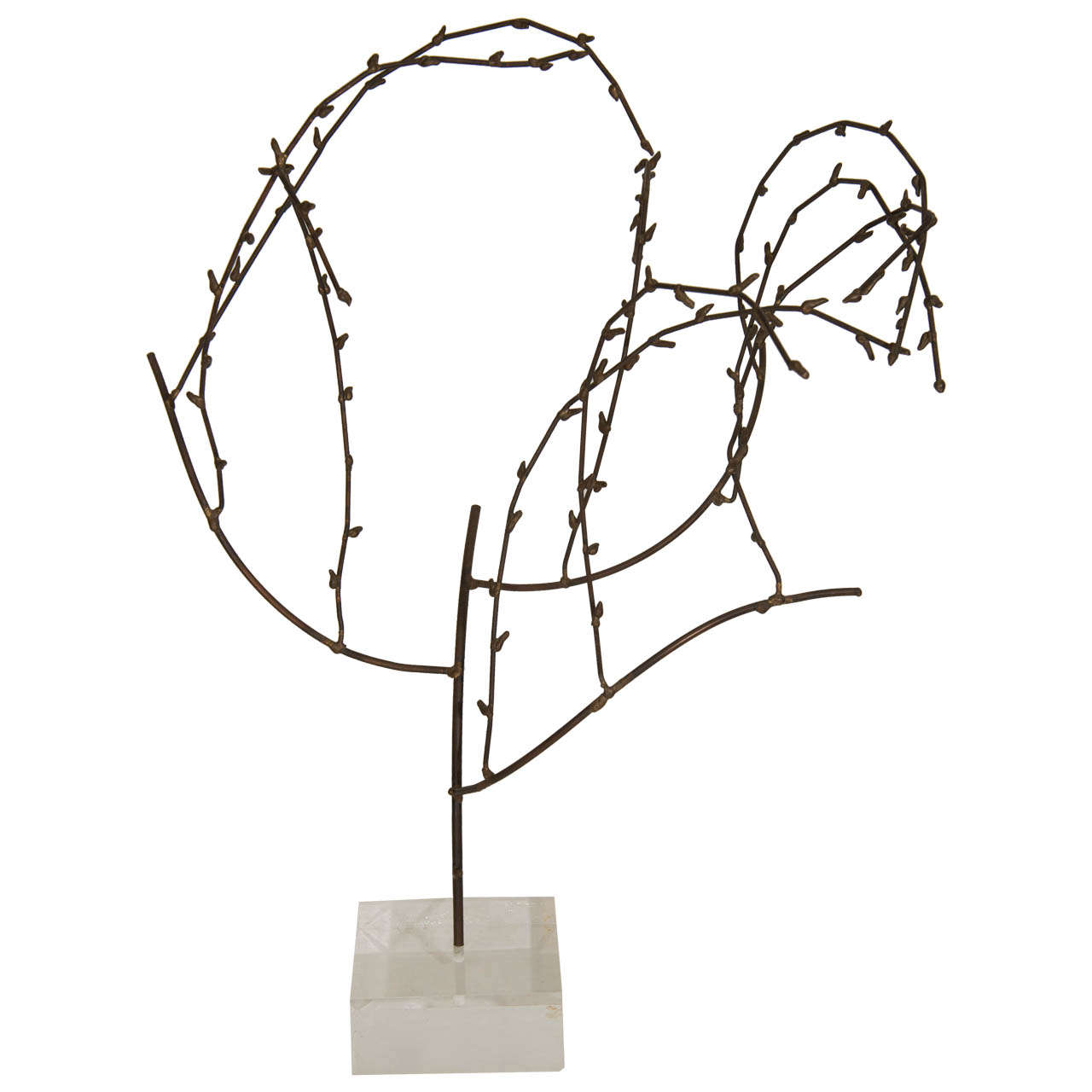 Brutalist Willow Sculpture on Lucite Base