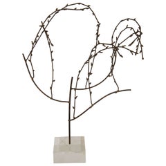 Brutalist Willow Sculpture on Lucite Base