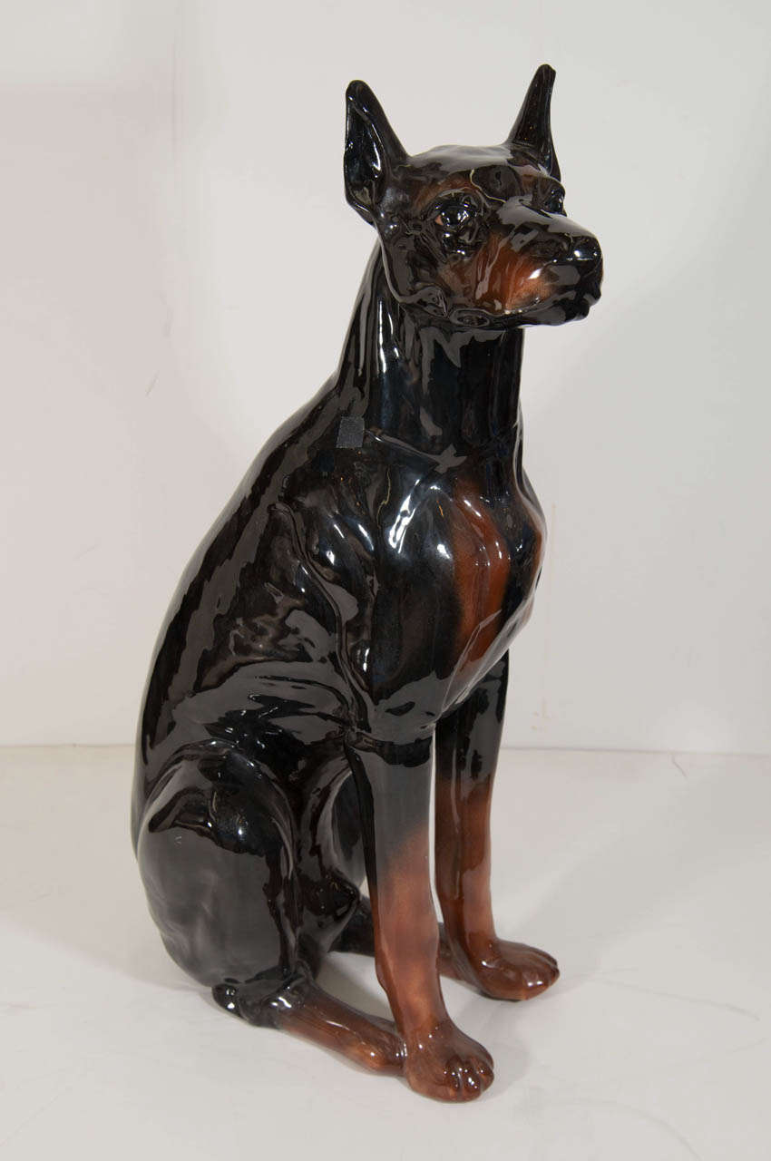 life size doberman pinscher statue