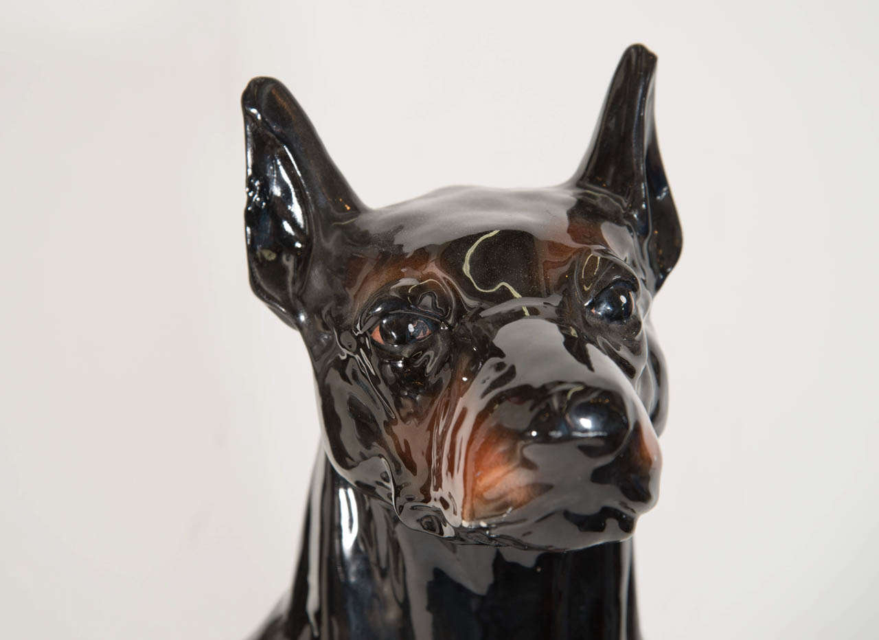 large doberman statue