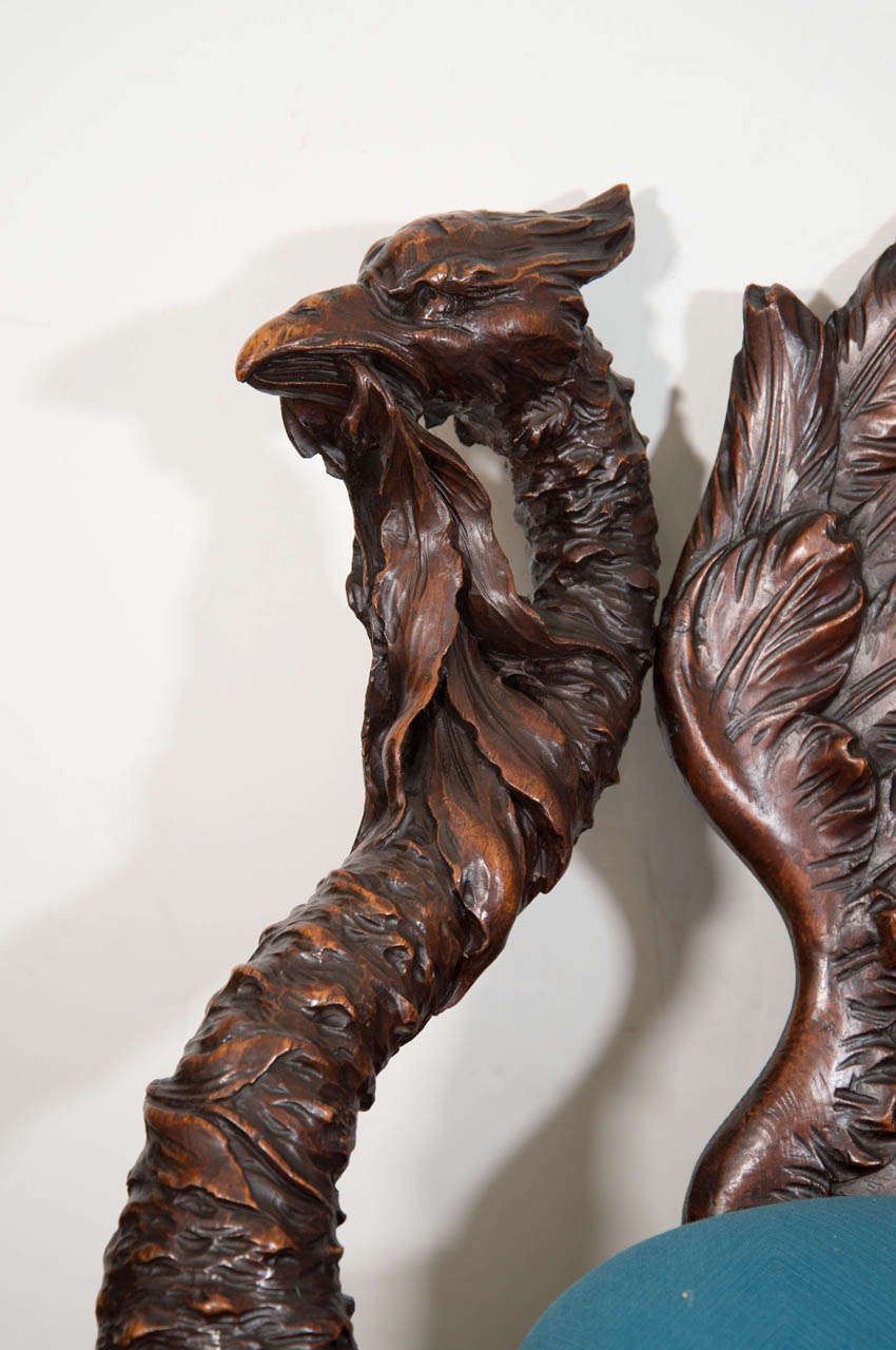 A 19th Century Hand Carved Griffin Italian Fantasy Chair at 1stDibs