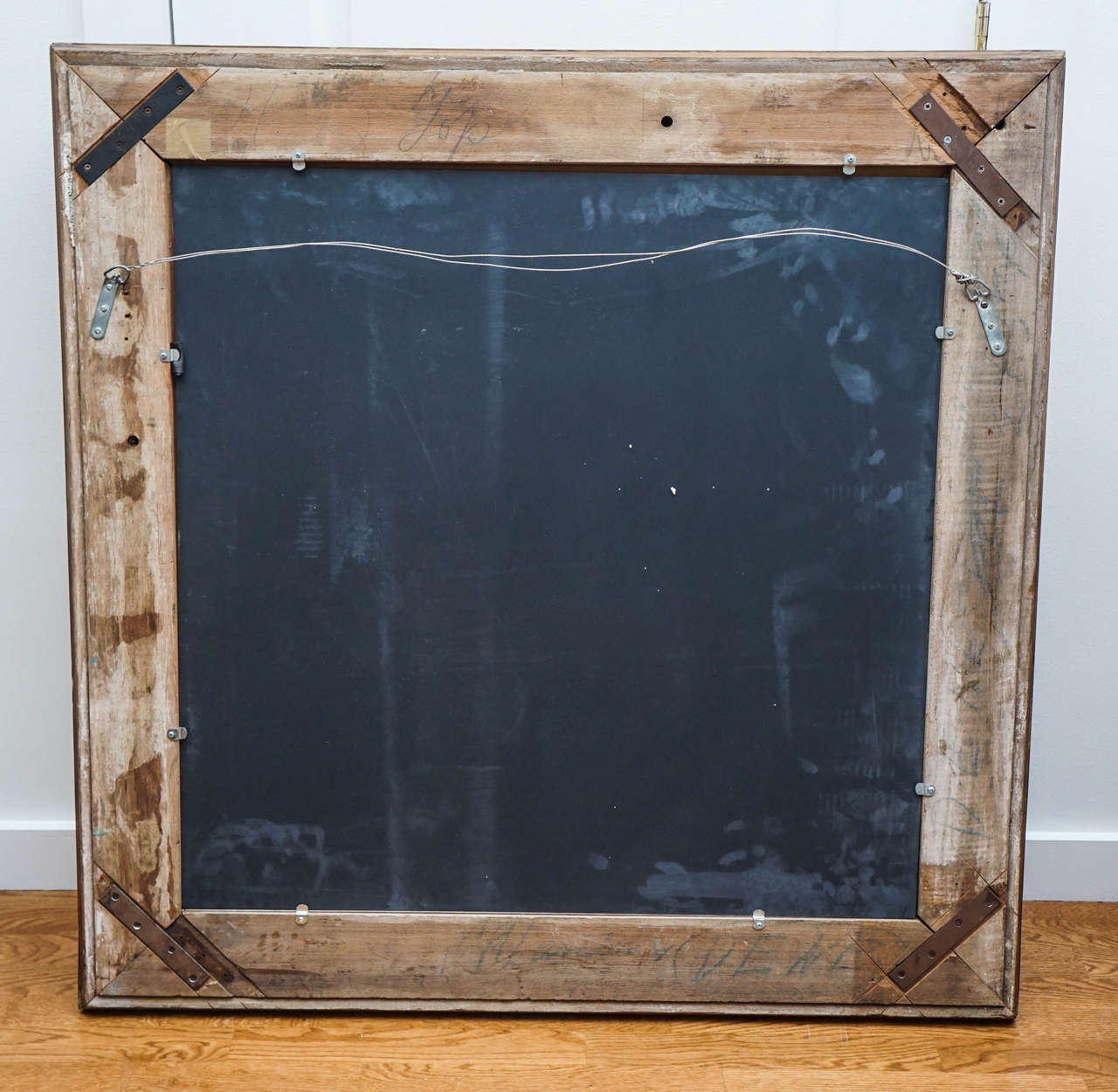 French Large Wood Frame Mirror