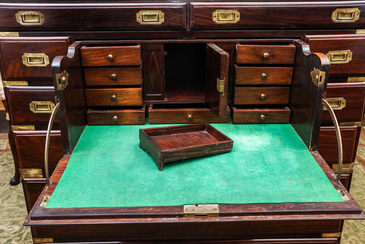 Fine Early 20th Century Rosewood Campaign Chest or Desk In Excellent Condition In Hudson, NY