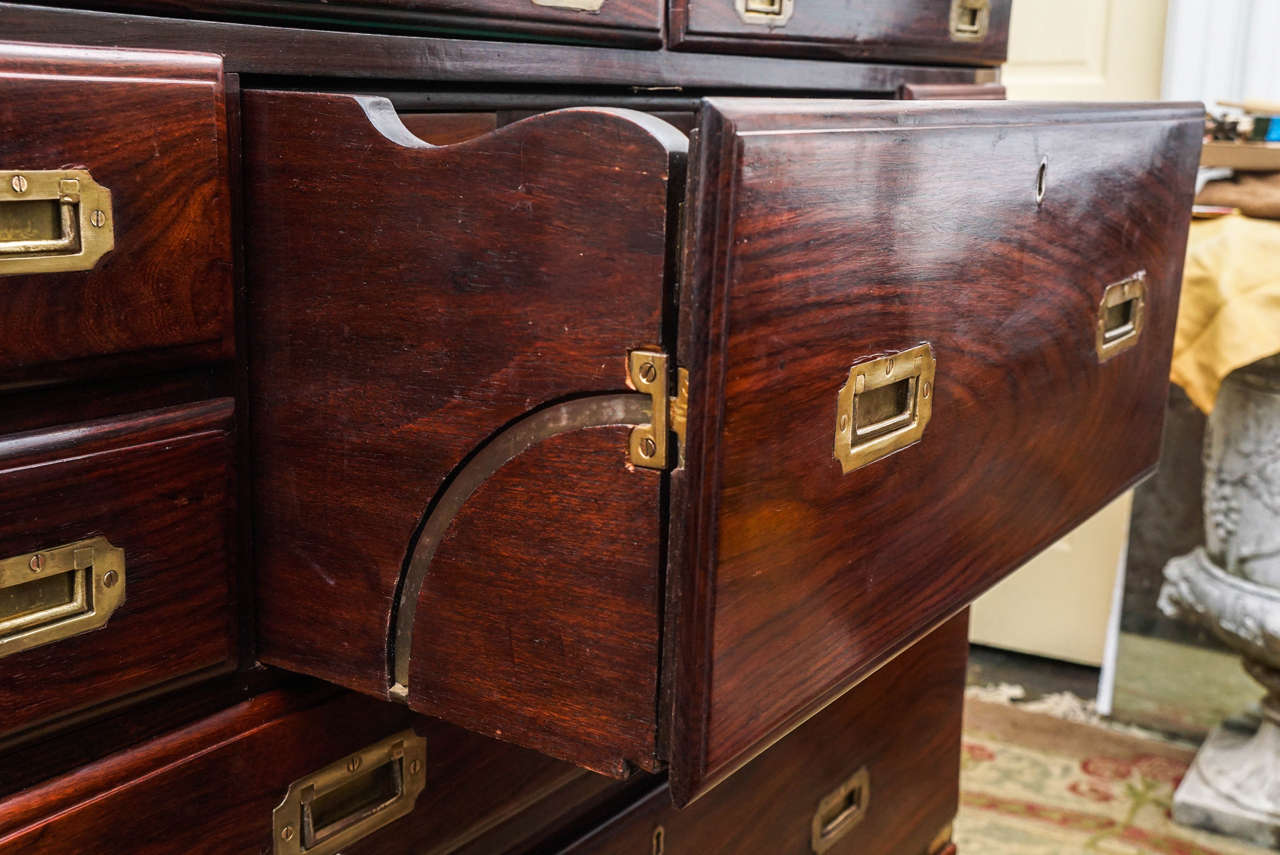 Fine Early 20th Century Rosewood Campaign Chest or Desk 3