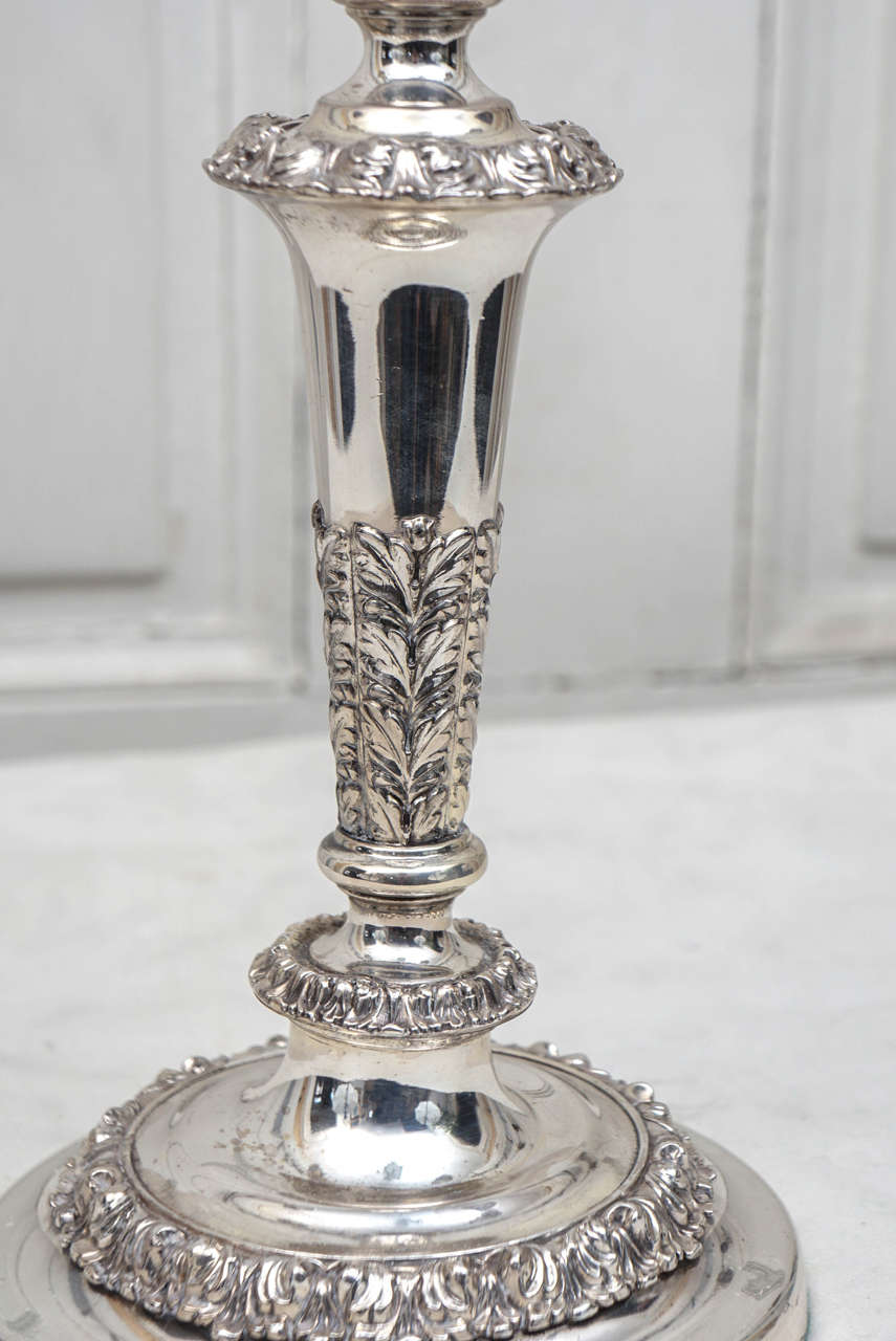 English 19th Century Silver Plated Three-Light Candelabrum 1