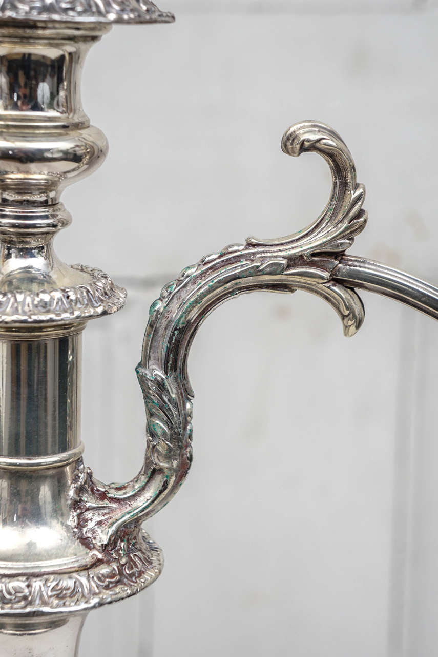 English 19th Century Silver Plated Three-Light Candelabrum 4