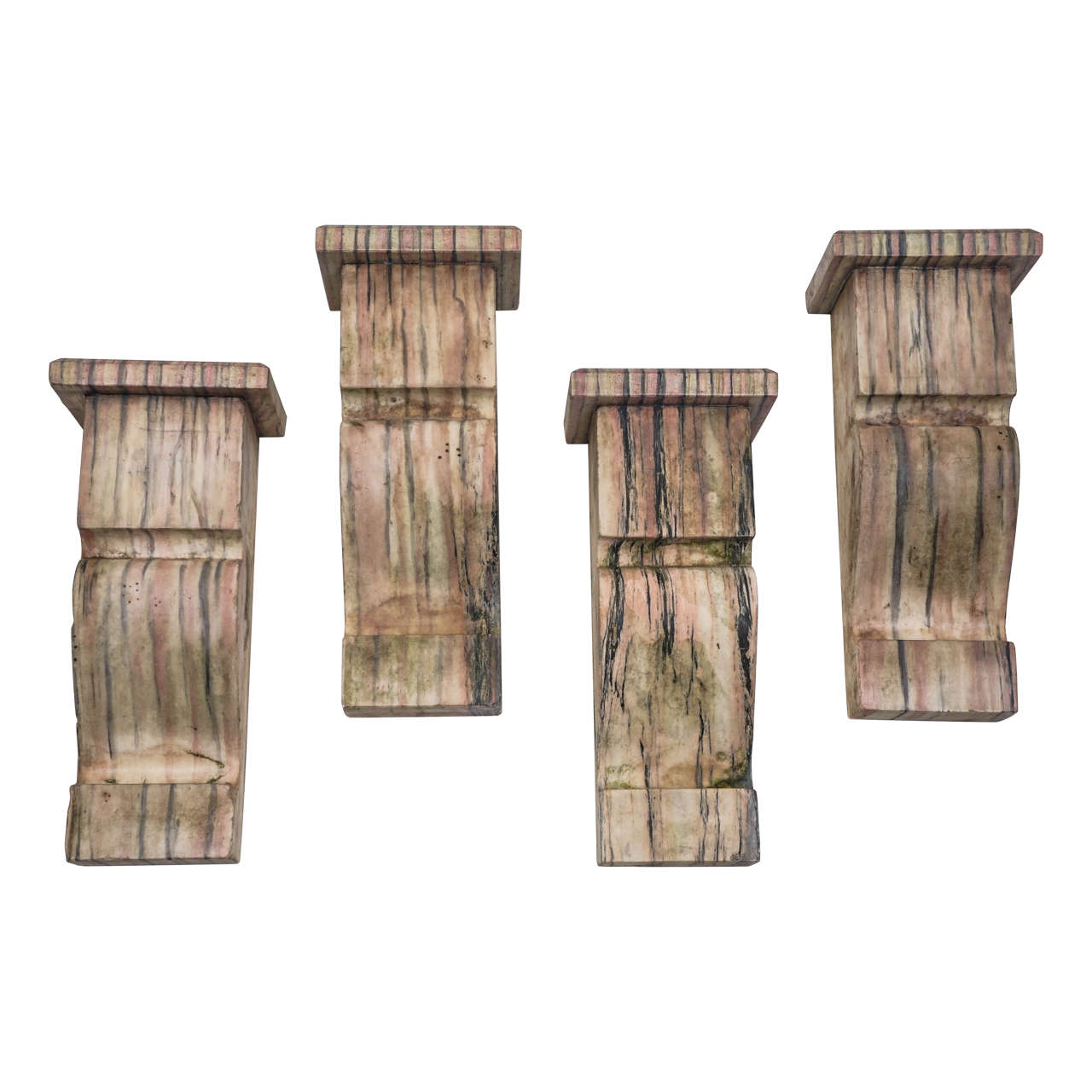 Set of Four Carved Marble Wall Brackets