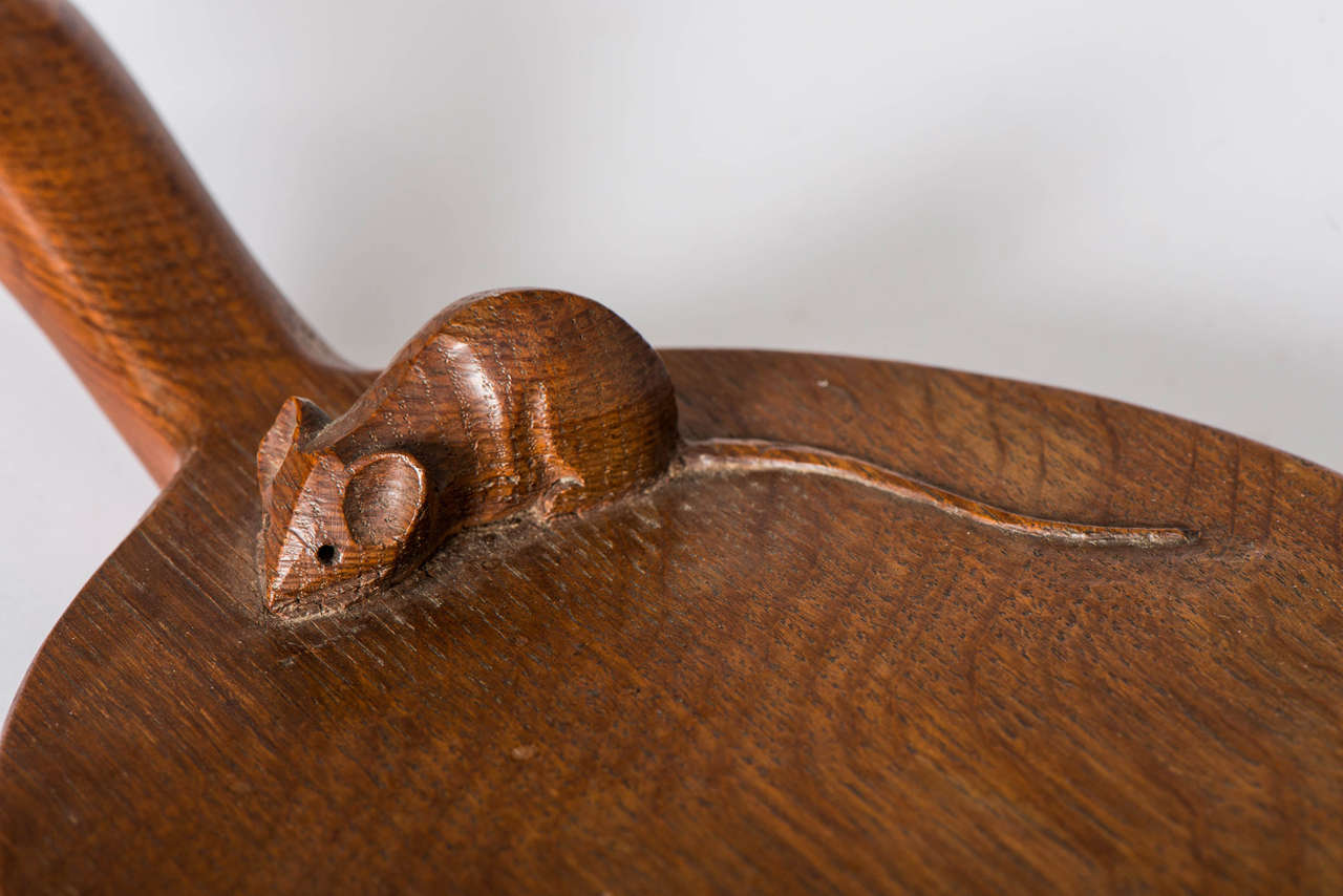 An Oak Cheese board by Robert Mouseman Thompson.
Carved Mouse signature
Adzed top.
England circa 1960
37 x 18 x 4cm