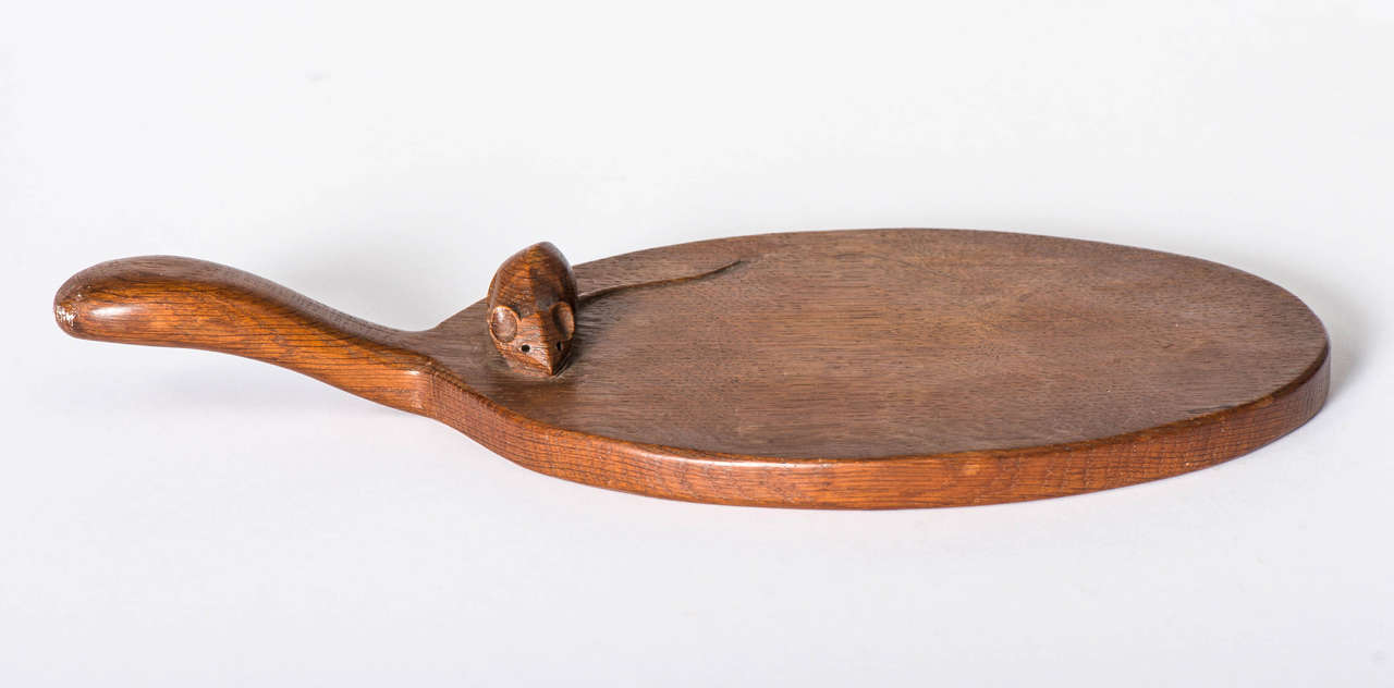 Robert Mouseman Thompson oak cheese board, England circa 1960 For Sale