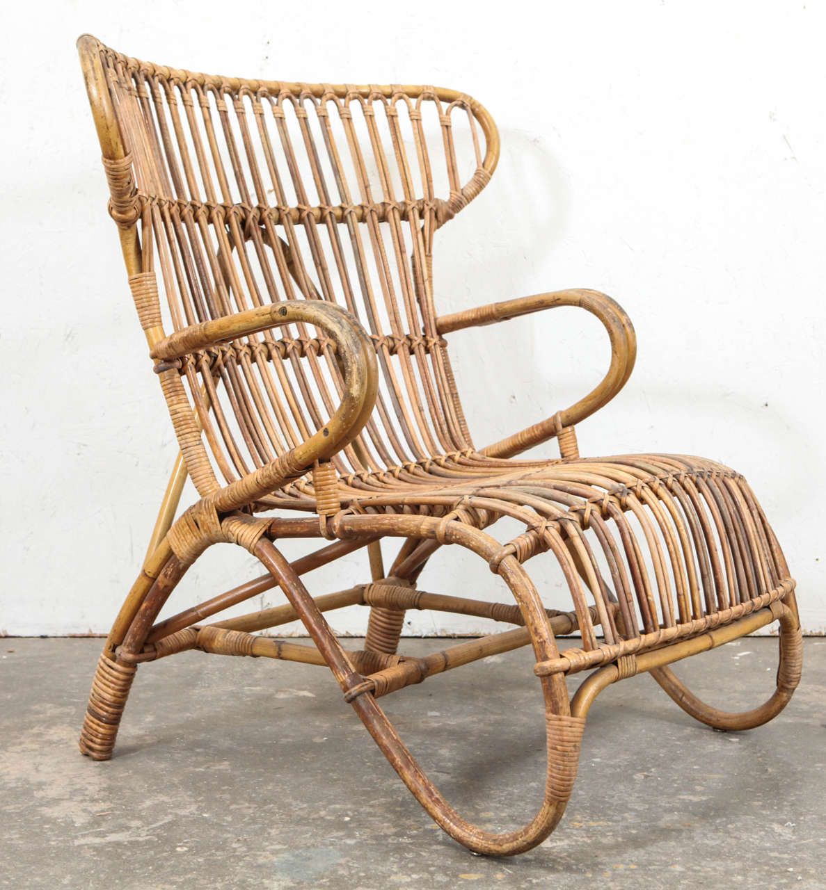 Wicker and rattan lounge chair purchased in France.