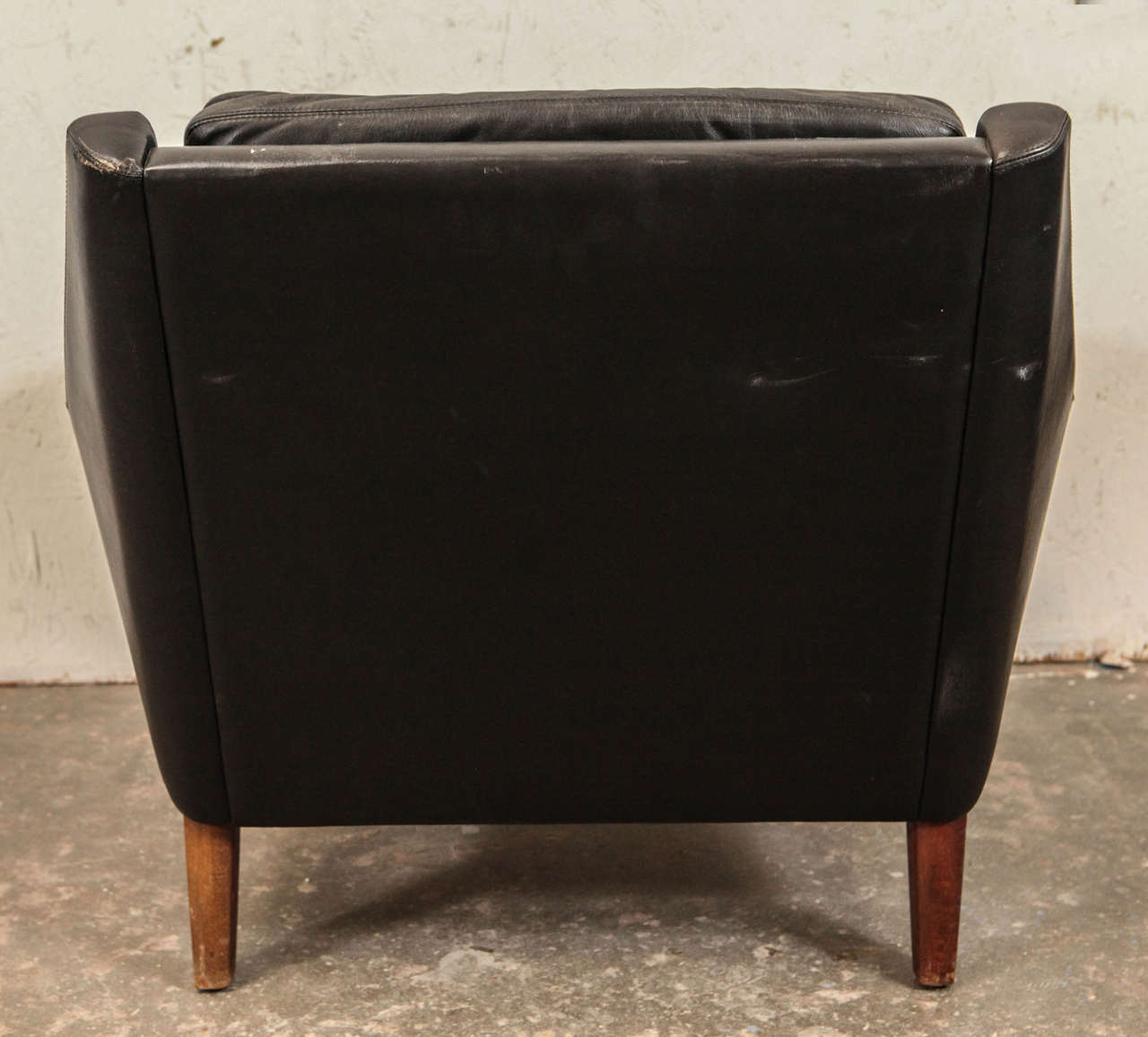 Pair of Hans Olsen Style Black Leather Chairs 2