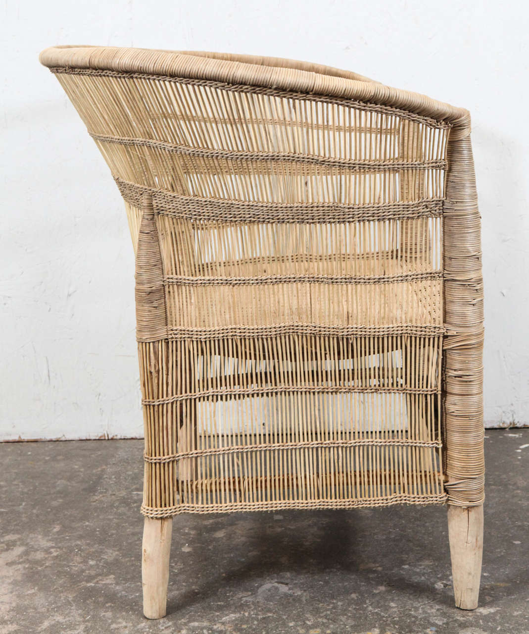 South African Wicker Armchair In Excellent Condition In Los Angeles, CA