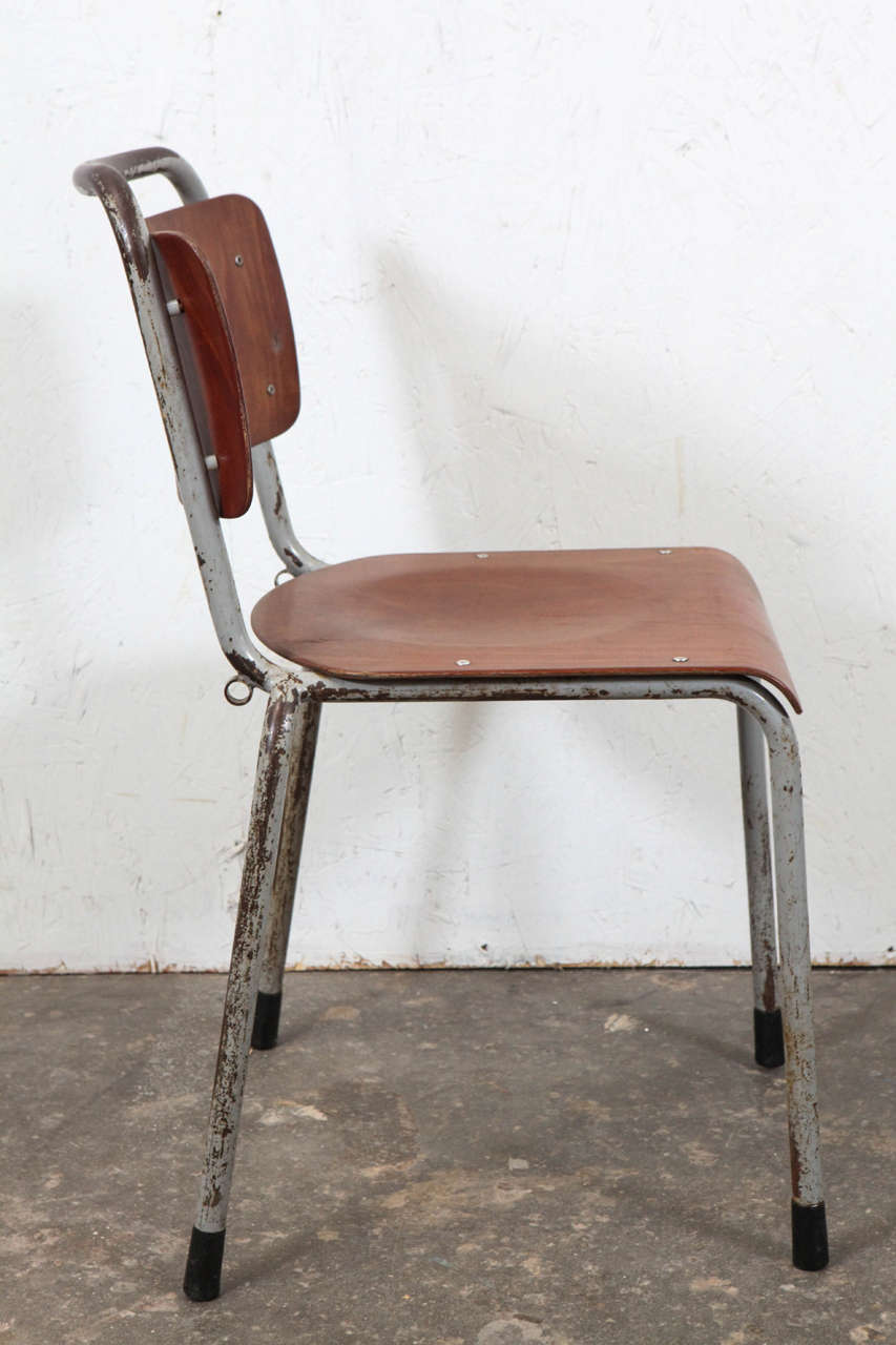 Mid-20th Century Vintage French School Chairs (Ten Available)