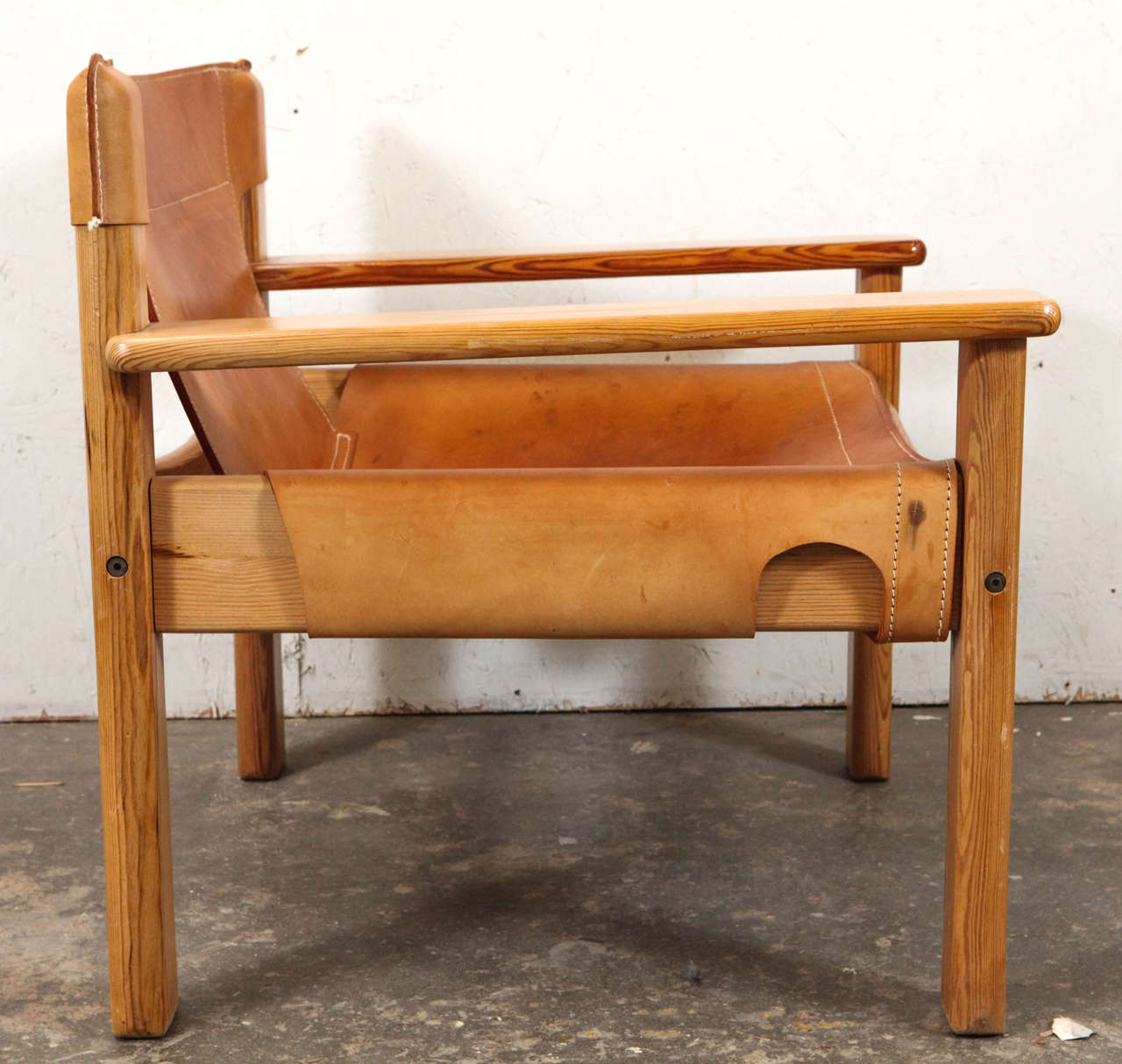 wood and leather chair