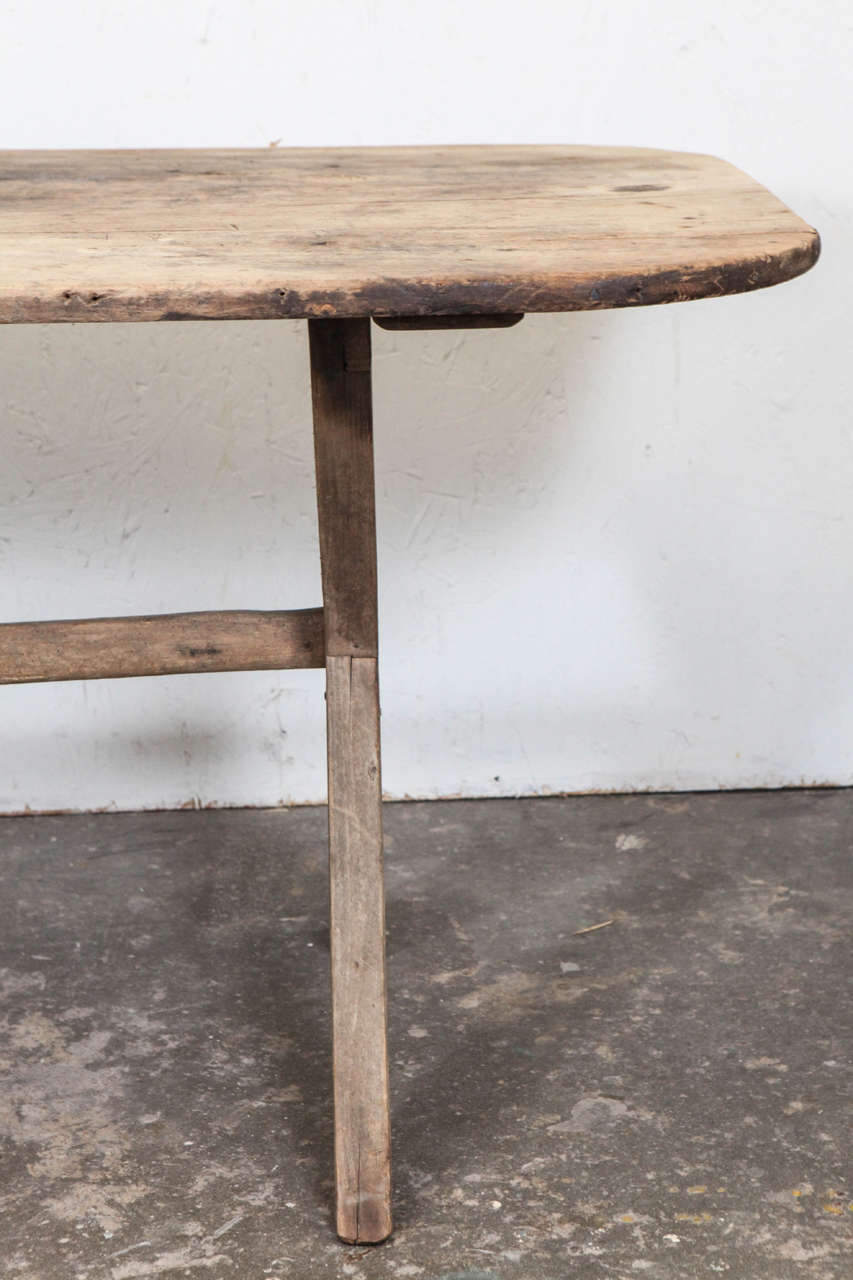 Rustic Dining Table with X Legs In Good Condition In Los Angeles, CA