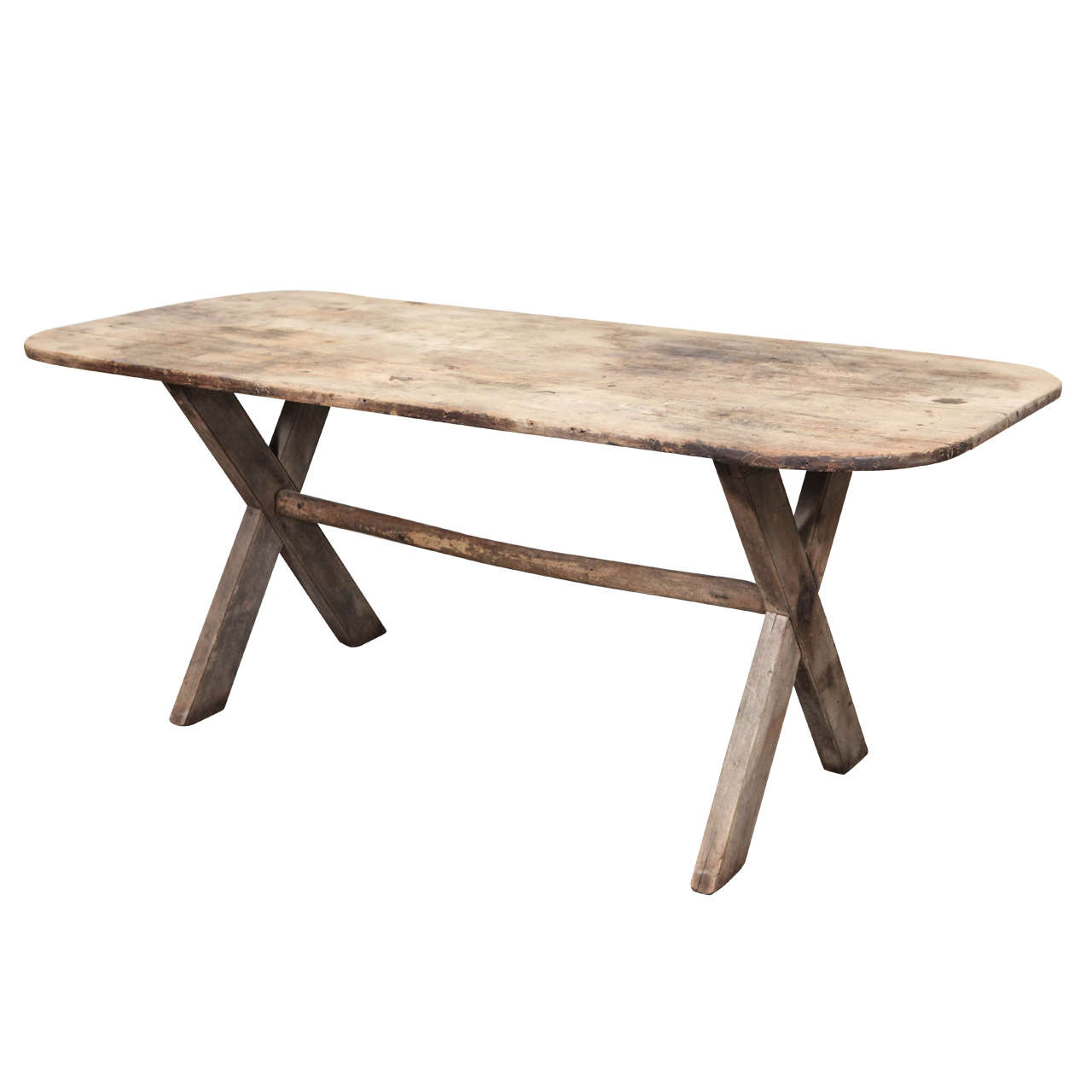 Rustic Dining Table with X Legs