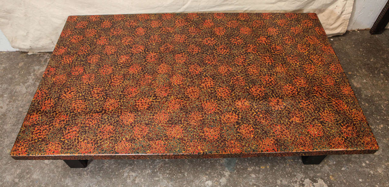 Low Multi-Color Lacquer Top Coffee Table 1