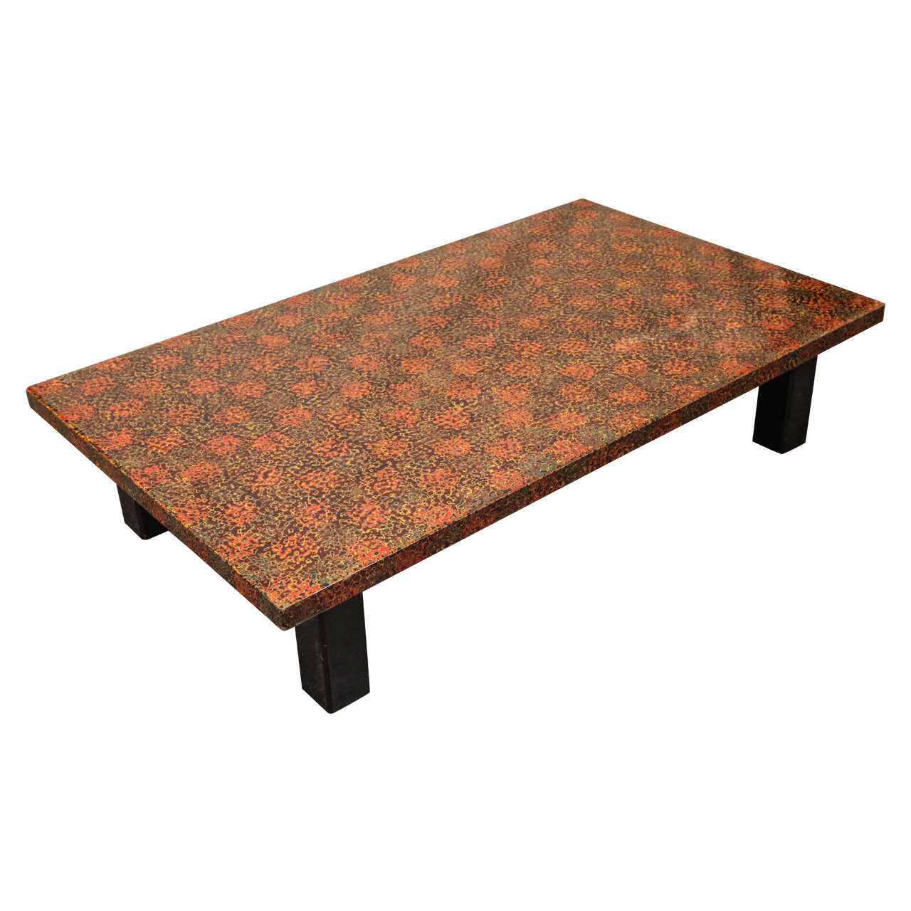 Low Multi-Color Lacquer Top Coffee Table
