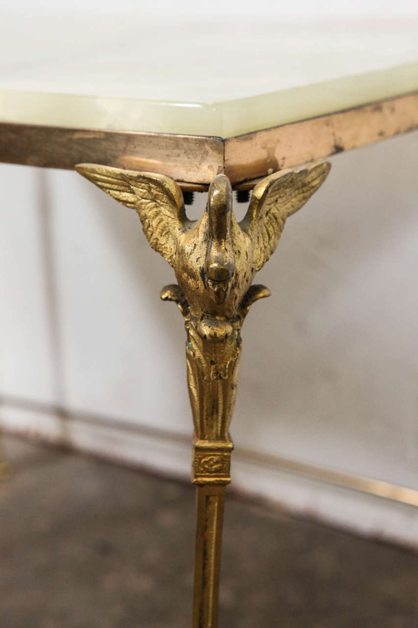 20th Century European Brass and Onyx Tiered Nesting Tables