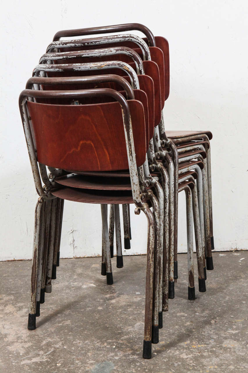 Vintage French School Chairs (Ten Available) For Sale at 1stDibs
