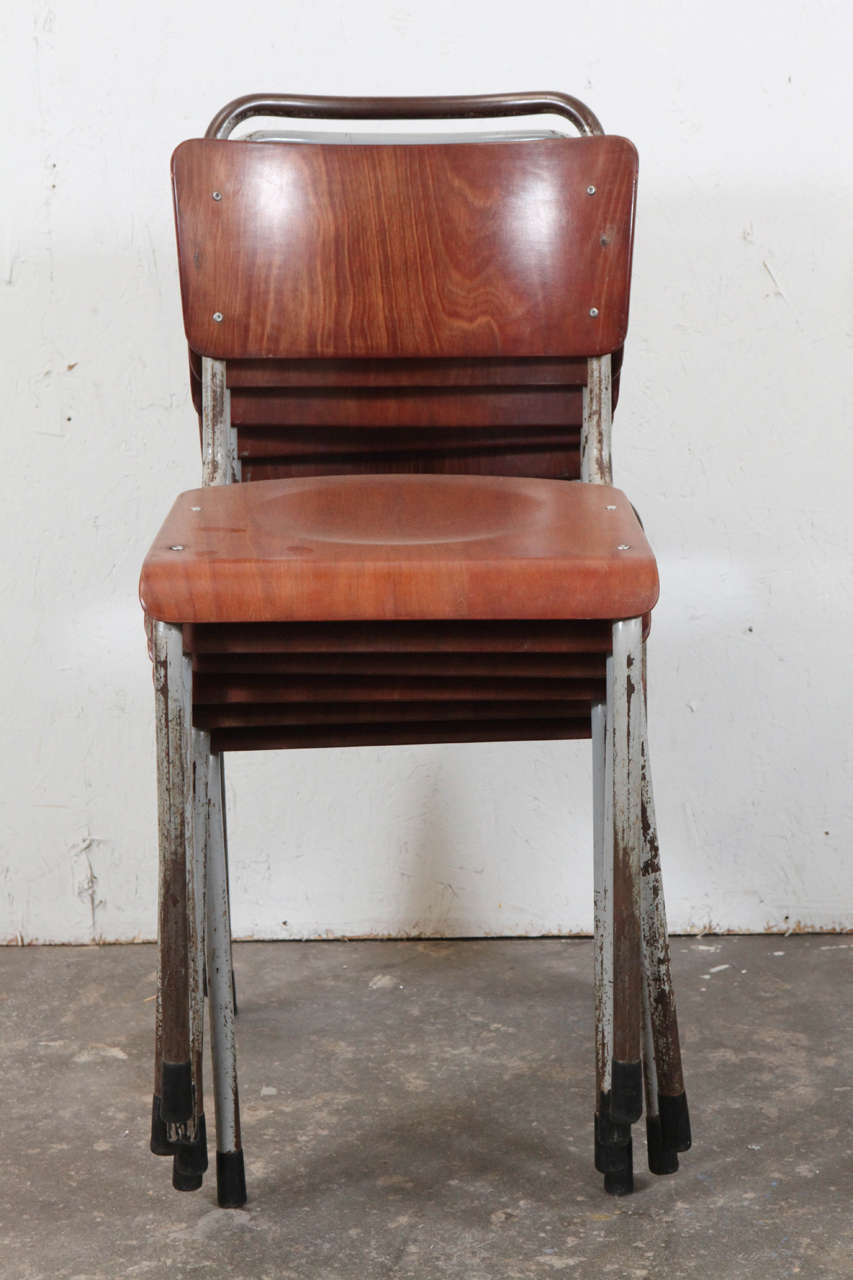 Vintage French School Chairs (Ten Available) For Sale at 1stDibs