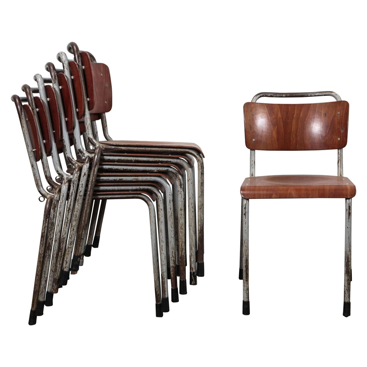 Vintage French School Chairs (Ten Available) For Sale at 1stDibs
