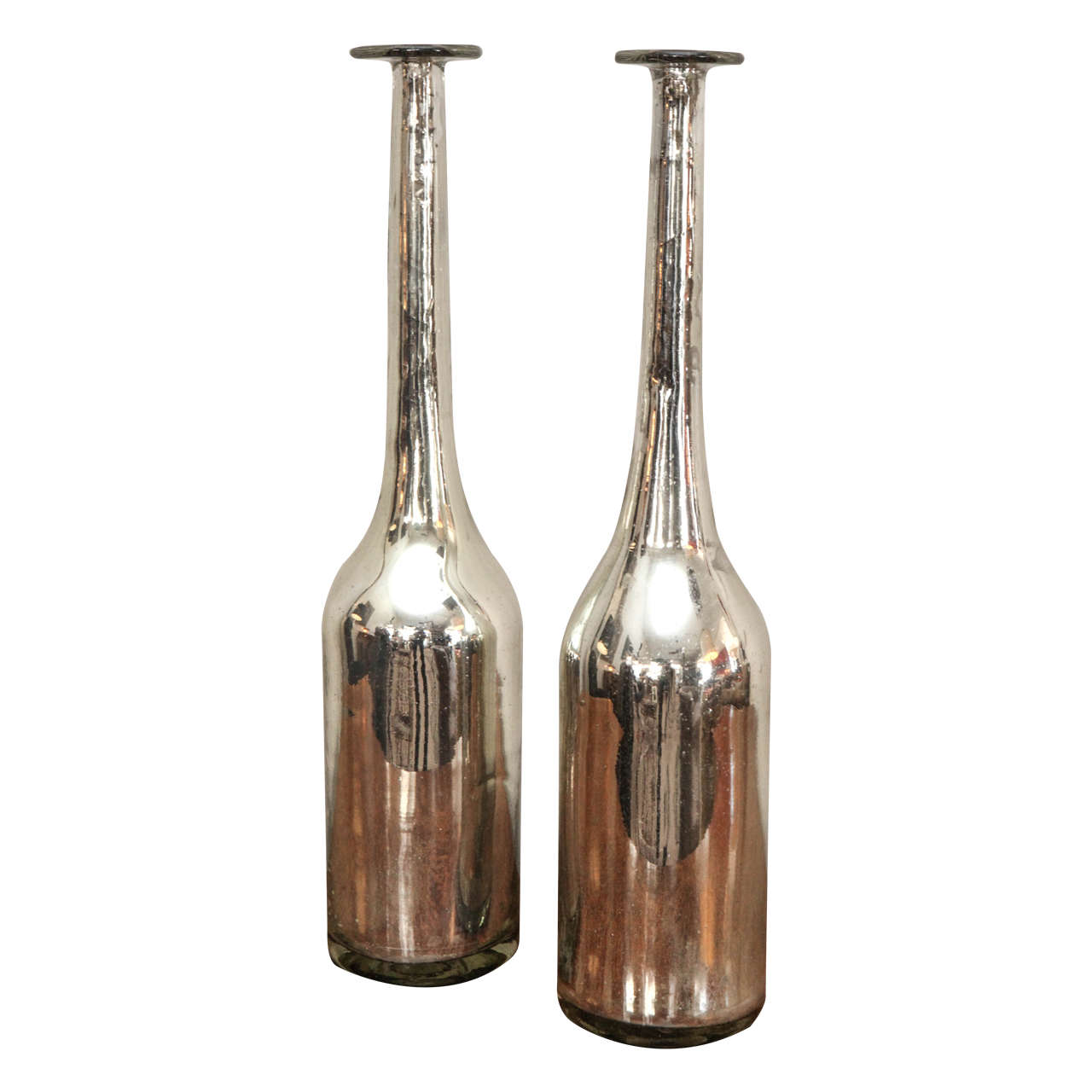 Antique Mercury Glass Vases For Sale