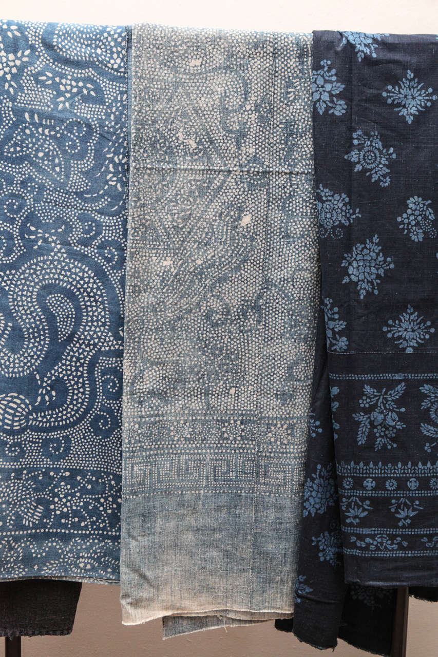 Batik Chinese Hill Tribe Indigo Panels For Sale