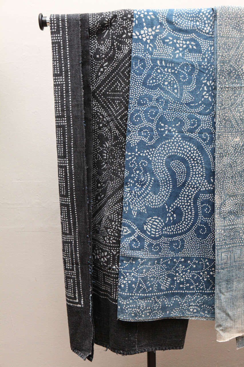 Cotton Chinese Hill Tribe Indigo Panels For Sale