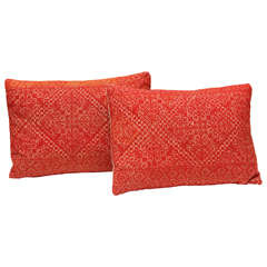 Antique Moroccan Fez Embroidered Pillows