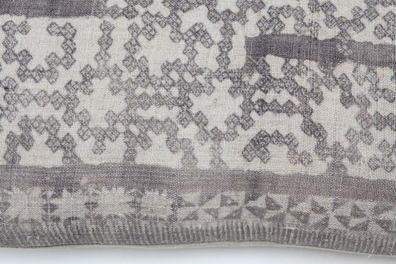 Hand-Woven Grey Chinese Hill Tribe Pillow