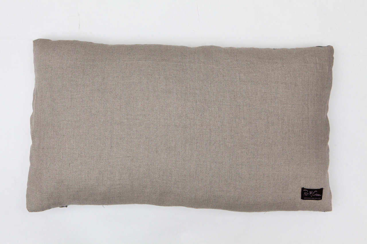 Linen Grey Chinese Hill Tribe Pillow