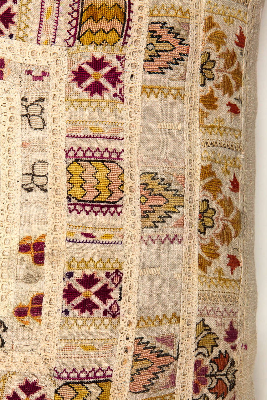 Antique Greek Island Embroidery Pillow at 1stdibs