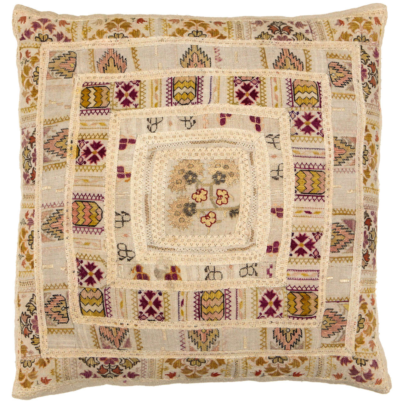 Antique Greek Island Embroidery Pillow at 1stdibs