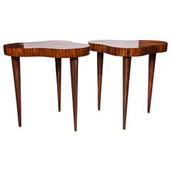 Pair of 1940s Art Moderne Amorphic Tables by Gilbert Rohde