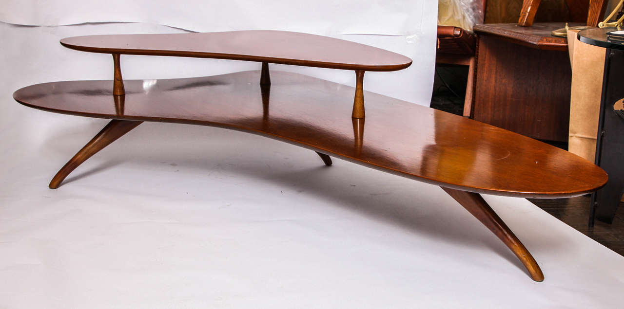 1950s Modernist Free-Form Low Bilevel Table