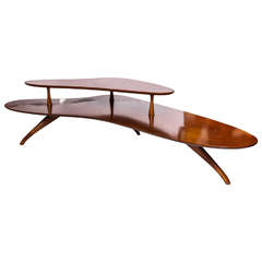 1950s Modernist Free-Form Low Bilevel Table