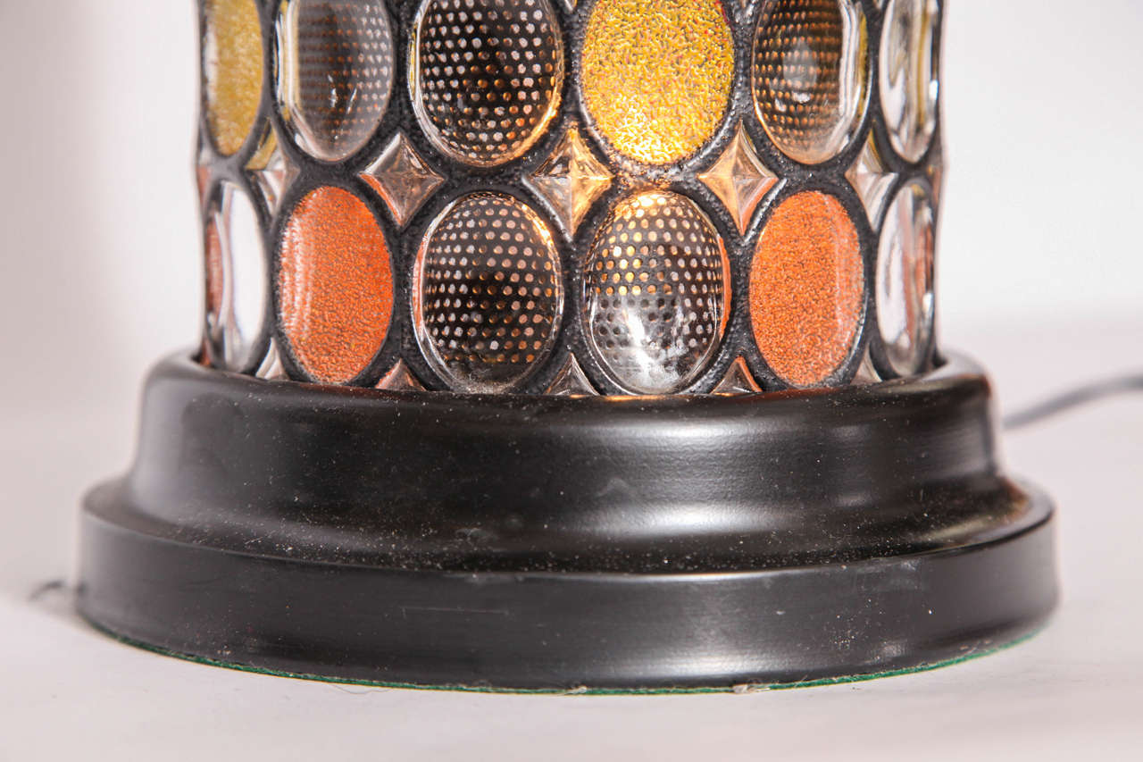 1950s Modernist Table Lamp Crafted of Painted Metal and Glass 1