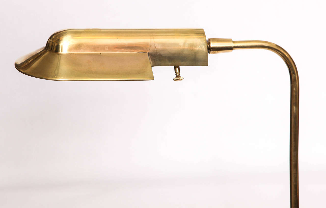 American 1960s Classical Modern Articulated Brass Floor Lamp