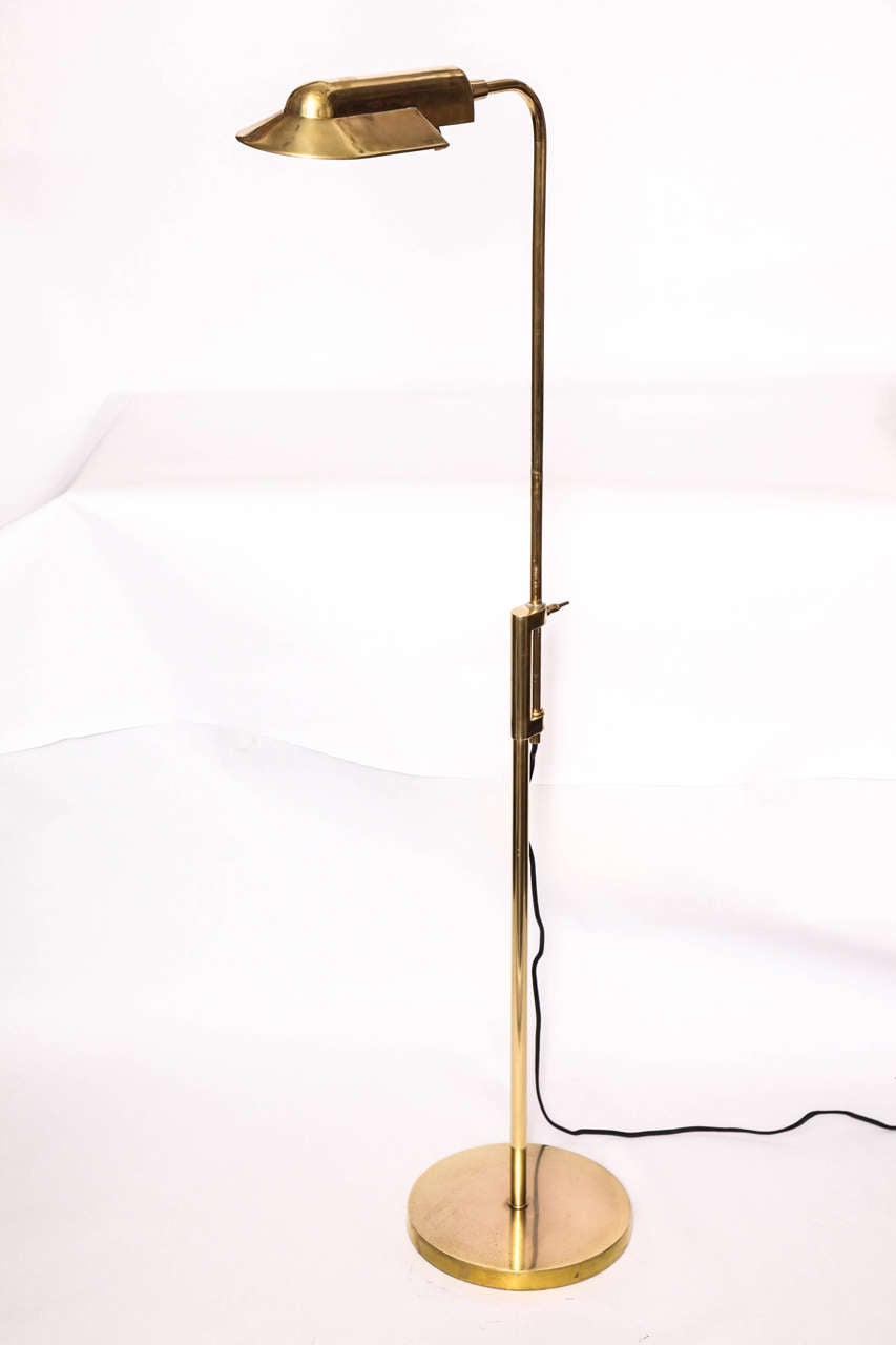 1960s Classical Modern Articulated Brass Floor Lamp 1