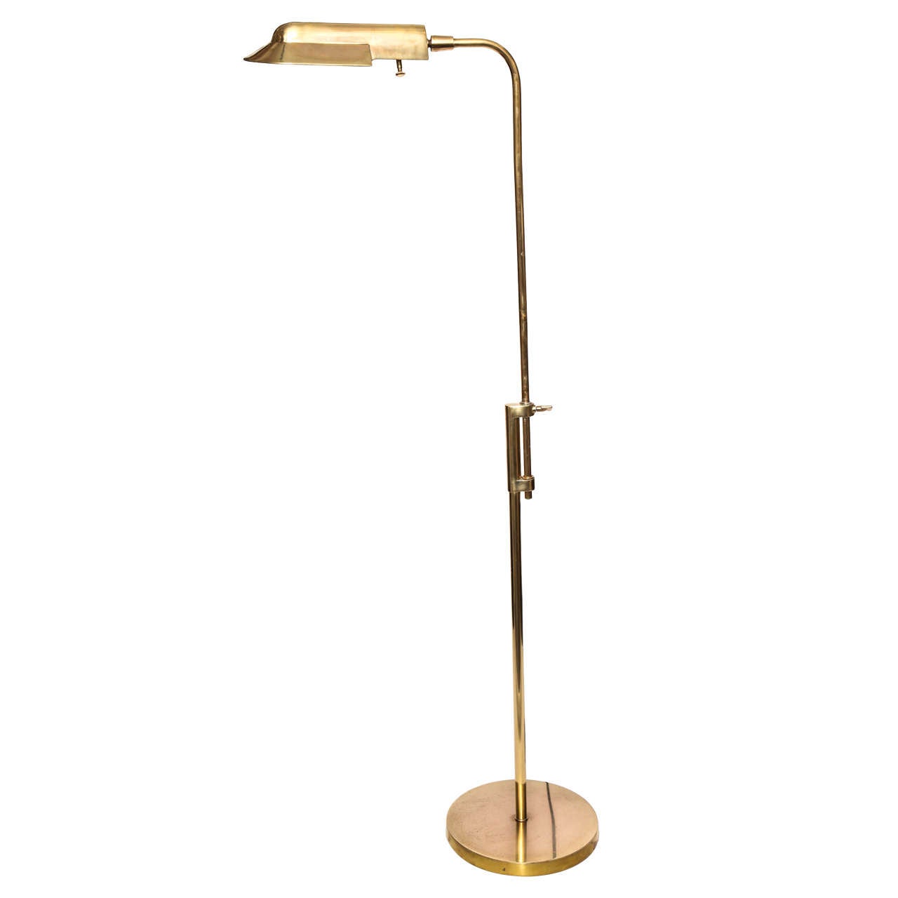 1960s Classical Modern Articulated Brass Floor Lamp