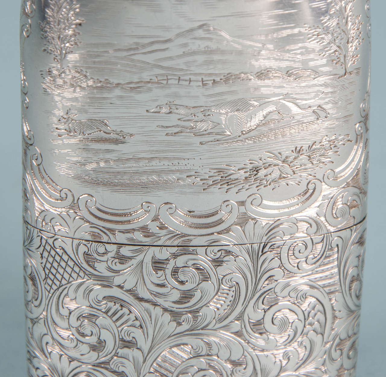 Victorian Engraved Sterling Silver Flask by Yapp & Woodward, Birmingham, 1854 In Excellent Condition In London, GB