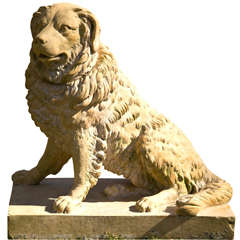 Seated English Stoneware Dog